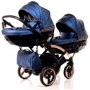 Универсальная коляска для двойни 2 в 1 Junama Fluo line Duo Slim 01, синий (J-Fl-DUOs-01): Материал колес полиуретан