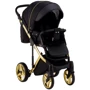 Коляска 2 в 1 Adamex Luciano Polar (Gold) Q85 чорний - чорна шкіра (видавлені точка) (623376): Стать дитини хлопчик, дівчинка