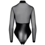 Боди Noir Handmade F321 Edge wetlook and mesh body with rings Black, 3XL