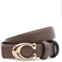Ремінь жіночий Borsa Leather двосторонній коричневий/чорний (CV1ZK-119t-taupe/black)