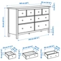 Комод с 8 ящиками ІКЕА HEMNES 160х96 см белая морилка (10239280) фото 3