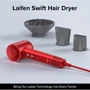 Фен Laifen Swift Special High Speed ​​з іонізацією, 3 насадки, Ruby Red: Кількість температурних режимів 3