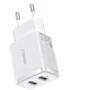 Зарядное устройство Baseus Wall Charger 2xUSB Compact 10.5W White (CCXJ010202): Тип сетевое