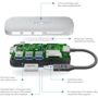 Адаптер HooToo Shuttle USB-C to USB-C+HDMI+3xUSB 3.0+SD Hub Silver (HT-UC001-SL) фото 7