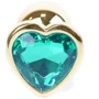 Анальная пробка с кристаллом BOSS of TOYS Boss Series - Jewellery Gold Heart PLUG Green S, BS6400042