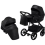 Коляска 2 в 1 Bair Kiwi кожа 100% BK-15 черный