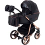 Універсальна коляска 2 в 1 Adamex Sierra Polar (Pink Gold) SR408 чорний - чорний шкіра (перфорація): Тип коляски універсальна коляска (2-в-1)