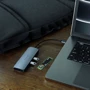 Адаптер Satechi Adapter Aluminum USB-C to USB-C+2xUSB+HDMI+SSD карман Space Gray (ST-UCHSEM) фото 4