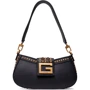 Женская сумка через плечо Guess Bling Top Zip Shoulder Bag черная (HWVB7984180-BLA): Фактура Матовая, Зернистая