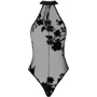 Боди Noir Handmade F314 Ego flocked mesh halter bodysuit Black, M