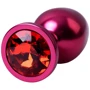 Анальная пробка с кристаллом Metal By Toyfa Burgundy Anal Plug Ruby