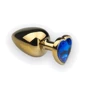 Анальная пробка, Gold Heart Sapphire, L