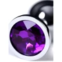 Анальная пробка с кристаллом Metal By Toyfa Silver anal plug Аmethyst