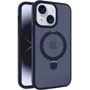 Чехол для iPhone Mobile Case Metal Buttons with MagSafe HQ Ring Dark Blue for iPhone 15: Цвет синий