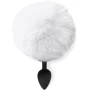 Силиконовая анальная пробка М Art of Sex - Silicone Bunny Tails Butt plug, белый