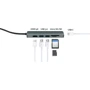 Адаптер Qitech Adapter USB-C to USB-C+2xUSB3.0+micro SD+SD+HDMI Space Gray (QT-Hub2с): Цвет серый