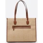 Женская сумка тоут GUESS SILVANA GIRLFRIEND TOTE бежевая (HWWS8665240-NTC): Материал Соломка