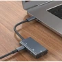 Адаптер WIWU Adapter LT02Pro USB-C to 2xUSB-C+3.5mm Grey фото 5