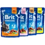 Влажный корм Brit Premium Cat Sterilised pouch Семейная тарелка для стерилизованных кошек ассорти 4 вкуса 12х100 г (8595602548514): Тип паучи