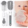 Набор ершиков для мытья бутылок BabyOno со сменной ручкой серый (735/03)