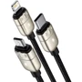 Кабель Baseus USB Cable to Lightning/microUSB/USB-C Tiger 3.5A 1.2m Black (CASX010001): Тип USB Cable - Lightning/microUSB/USB-C