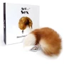 Металева анальна пробка з хвостом з натурального хутра Art Foxy fox