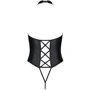 Боди из эко-кожи с имитацией шнуровки и открытым доступом Passion NANCY BODY black, S/M