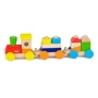 Дерев'яний поїзд Viga Toys Кольорові кубики (51610)