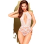 Боди с глубоким декольте и высокими трусиками Penthouse - Toxic Powder White S/M