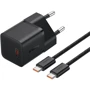 Зарядное устройство Baseus USB-C Wall Charger GaN5 mini 1C 20W with USB-C Cable Black (P10110900113-00)