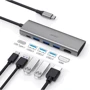 Адаптер WIWU Adapter Alpha 531H USB-C to HDMI+3xUSB3.0+USB-C Grey: Цвет серый