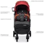 Прогулочная коляска El Camino Yoga ll M 3910 (carmine red): Ширина шасси 48 см