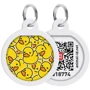 Адресник металевий WAUDOG Smart ID з QR паспортом малюнок Качечки 30 мм (230-0204)
