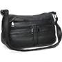 Женская сумка через плечо Borsa Leather черная (K1105-black): Фактура Матовая, Зернистая