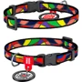 Ошейник WAUDOG Nylon с QR-паспортом, рисунок "Витраж", пластиковый фастекс 10 мм 20-30 см разноцветный (4576)