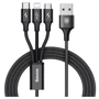 Кабель Baseus USB Cable to Lightning/microUSB/USB-C Rapid 1.2m Black (CAMLT-SU01)