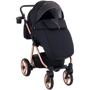 Універсальна коляска 2 в 1 Adamex Sierra Polar (Pink Gold) SR408 чорний - чорний шкіра (перфорація): Матеріал коліс гума