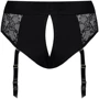 Кружевные трусы для страпона с подвязками для чулок Strap-On-Me DIVA HARNESS - XL