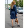 Сукня FLFashion Хоо ХПХ 3254 46 темно-синє повсякденне до середини стегна: Склад льон
