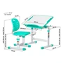Комплект Evo-kids Ergo стіл та стілець зелений (Evo-06 Ergo Z): Ширина стільниці, см 66