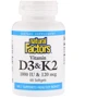 Natural Factors Vitamin D3 & K2 60 Softgels (NFS-01292)