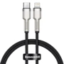 Кабель Baseus Cable USB-C to Lightning PD 20W Cafule Metal 1m Black (CATLJK-A01)