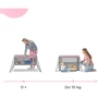 Кровать-манеж 2 в 1 Kinderkraft Movi Pink (KCMOVI00PNK0000): Опускающаяся стенка есть