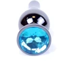Анальная пробка BOSS Series Exclusivity Jewellery Dark Silver Butt Plug Light Blue