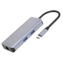 Адаптер Proove Adapter Iron Link USB-C to 2xUSB3.0+SD+TF+RJ45+HDMI Silver (HBI700010004)