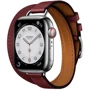 Apple Watch Series 7 Hermes 41mm GPS+LTE Silver Stainless Steel Case with with Attelage Double Tour Rouge H
