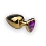 Анальная пробка, Gold Heart Amethyst, S