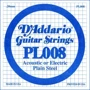 Струна для гитар Струна D`ADDARIO PL008 Plain Steel 008: Тип Струна