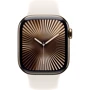 Apple Watch Series 10 42mm GPS + Cellular Gold Titanium Case with Starlight Sport Band - M/L (MX073)