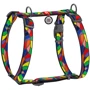 Шлея для собак анатомическая H-образная WAUDOG Nylon с QR-паспортом рисунок Витраж пластиковый фастекс S ширина 15 мм обхват шеи 30-40 см обхват груди 30-50 см (5617)